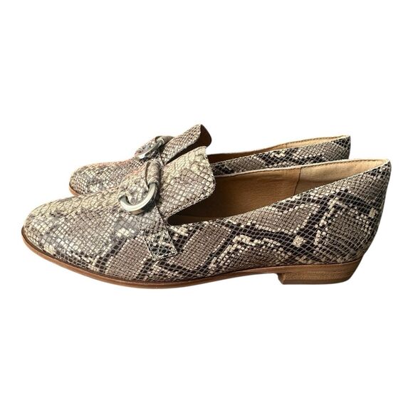 Corso Como Snakeskin Leather Loafers 9M CC-Clarrah Flats - Picture 4 of 8